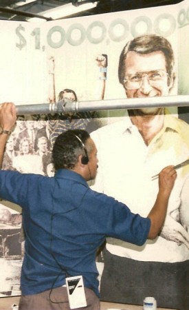 Working on Earl Anthony Mural